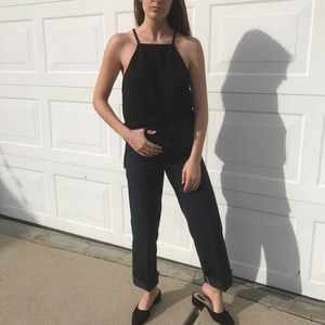 American Apparel strappy high neck black tank top